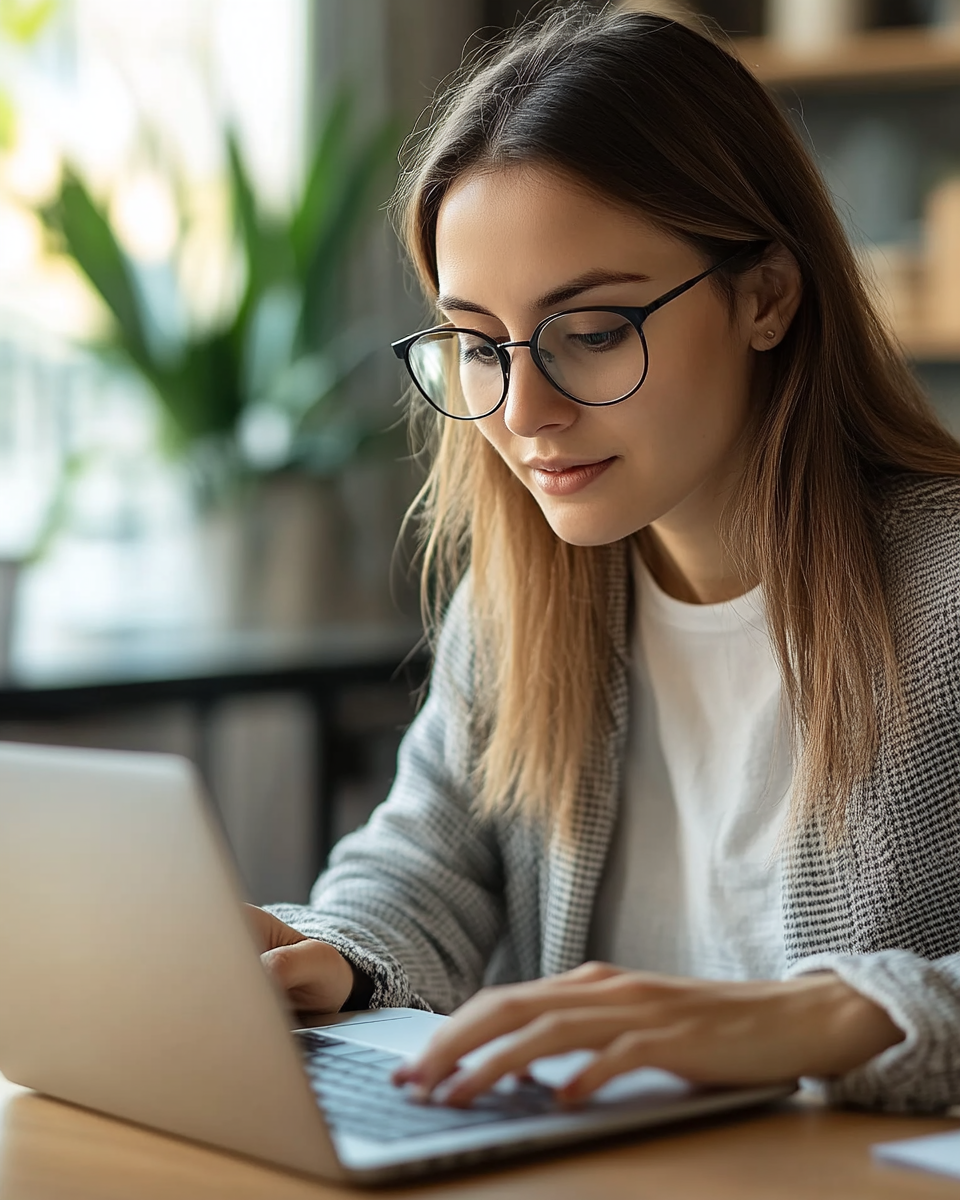 Profissional de marketing digital a analisar campanhas de Google Ads num portátil, com dashboards de CPC, impressões e conversões visíveis, num ambiente moderno de trabalho, focada em otimização de anúncios e melhoria de performance
